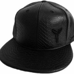 RARE Nike Kobe 9 Elite Black Snakeskin Leather Cap Hat Adjustable 728503 010 QT
